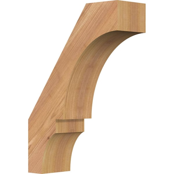Ekena Millwork 3 1/2"W x 10"D x 14"H Balboa Smooth Knee Brace, Western Red Cedar