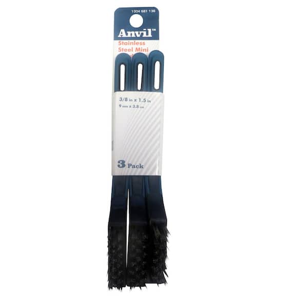 Anvil - Mini Brush Set with Stainless Steel Bristles (3-Pack)