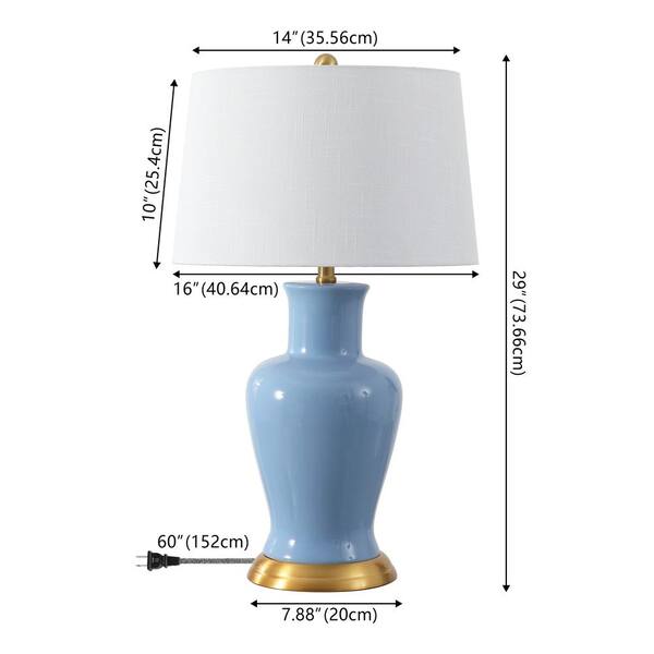JONATHAN Y Julian 29 in. Traditional Classic Ceramic Urn LED Table