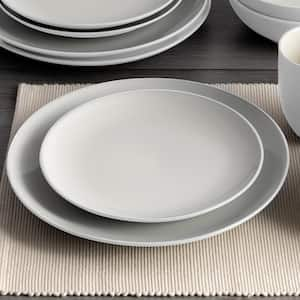 Colorwave White 8.25 in. (White) Stoneware Coupe Salad Plates, (Set of 4)