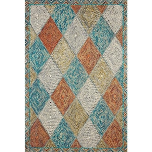Spectrum Sunset/Ocean 1 ft. 6 in. x 1 ft. 6 in. Sample Contemporary Wool Pile Area Rug