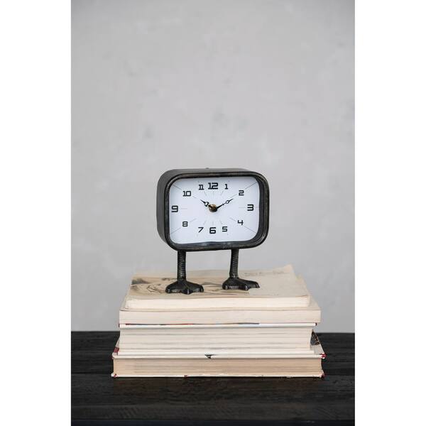 Mercana Ralph I Black Metal Square Table Clock