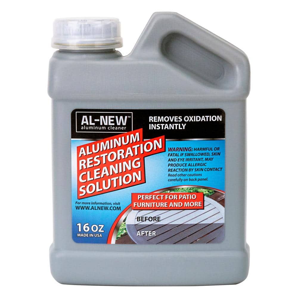 AL-NEW Aluminum Restoration Cleaning Solution | Clean & Restore Patio Furniture, Stainless Steel, and More (16 oz.), Silver