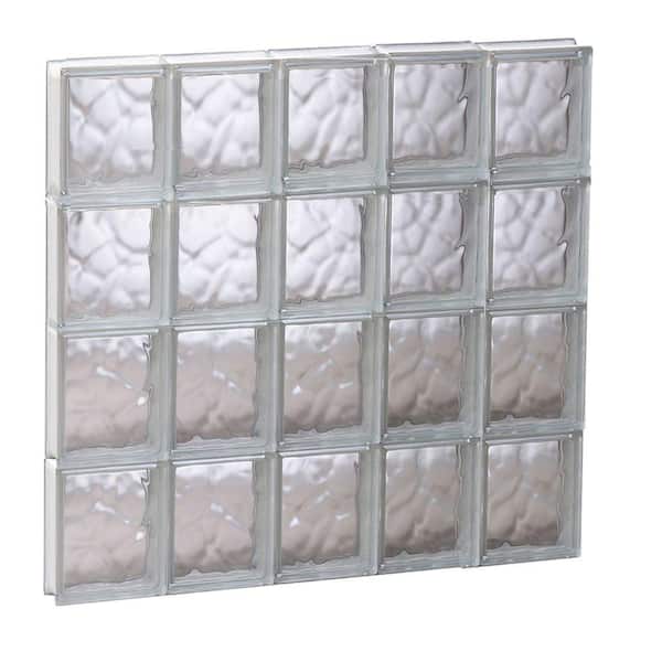 Clearly Secure 28.75 in. x 31 in. x 3.125 in. Frameless Wave Pattern Non-Vented Glass Block Window