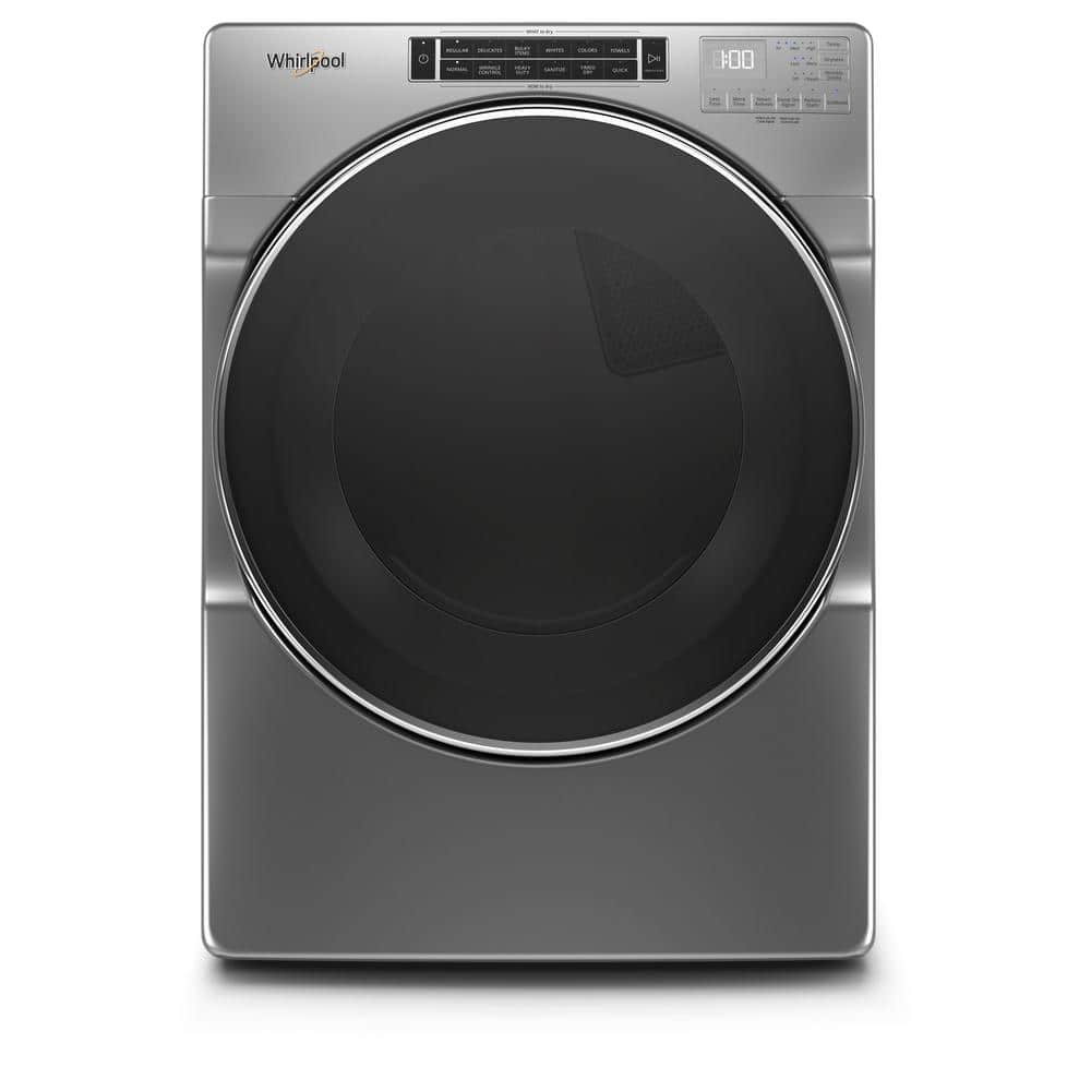 Whirlpool 7.4 cu. ft. 240-Volt Chrome Shadow Stackable Electric Dryer with Steam and Intuitive Touch Controls, ENERGY STAR