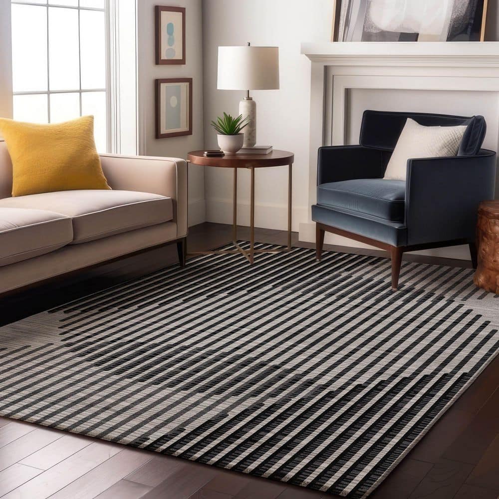 Mayfield Premium Machine Washable Abstract AMF1001 Gray 9 ft. x 12 ft. Area Rug price history on PriceWatchPro