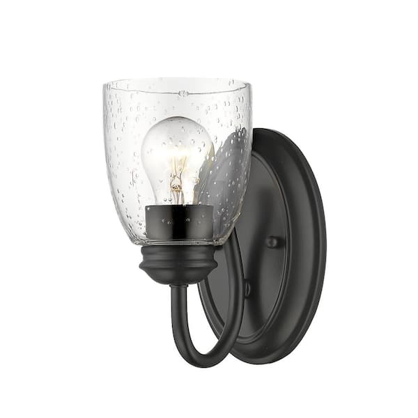 Golden Lighting - Parrish 1-Light Black Bath Light