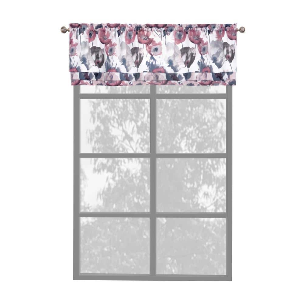 Blush Floral Poppy Field Rod Pocket Valance 50" x 17"