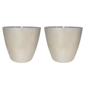 16 in. Oatmeal Kurv Resin Planter (2-Pack)