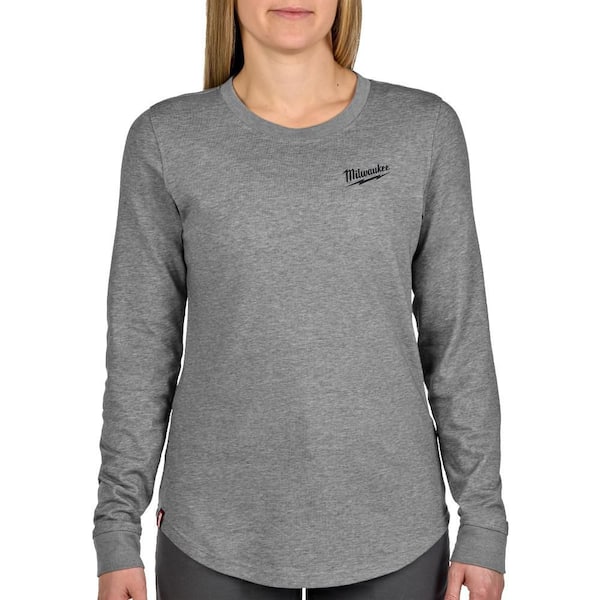 Milwaukee Women's Large Gray FREEFLEX Long Sleeve Hybrid Work T