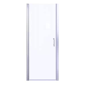 30 in. W x 72 in. H Semi-Frameless Pivot Shower Door with Clear Glass in Chrome