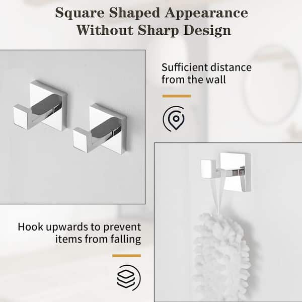 4-Piece Bath Hardware Set bathroom with towel bar towel racks for bathroom Towel/Robe Hook Towel Ring in Polished Chrome