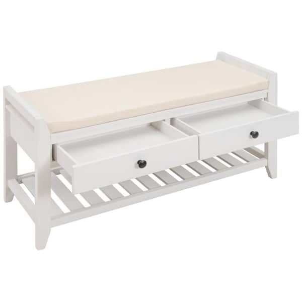 Utopia 4niture Shanaia 19 8 In H X 39 W Wooden Shoe Rack With Cushioned Seat And Drawers Storage Bench 4 Pairs Hawf195386aak Drawers Shoe Storage Bench 4 Pairs, Shoe Storage Bench Crate And Barrel