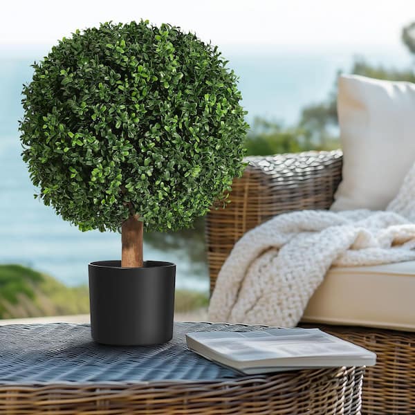 Garvee 2 ft. Artificial Topiary Boxwood Ball Trees, 2PCS UV