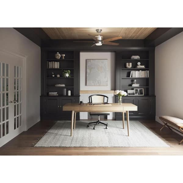 Byars 54 in. Indoor Integrated LED Brushed Nickel Transitional Ceiling Fan with Remote Included for Living Room