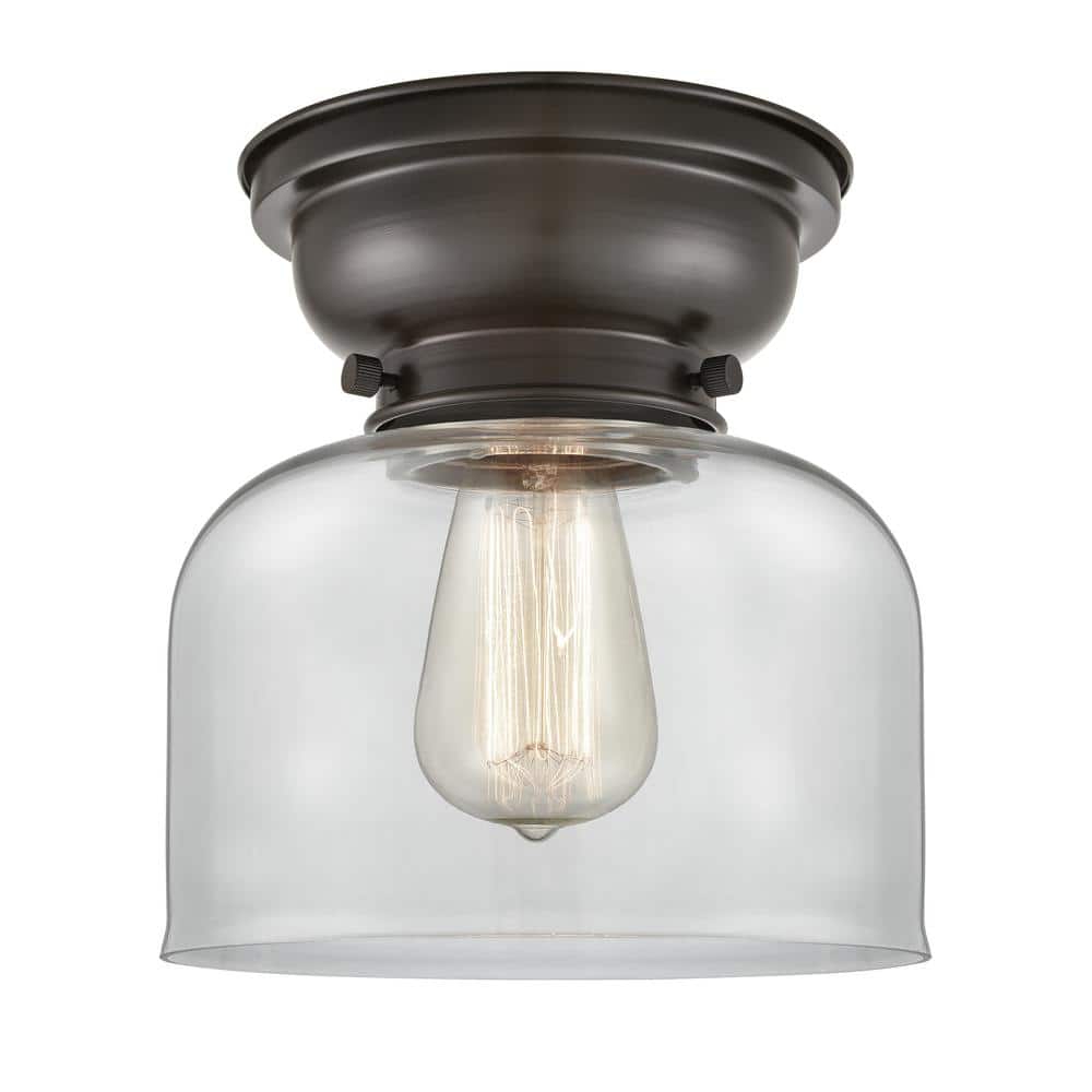 Bell 8 in. 1-Light Oil Rubbed Bronze Flush Mount with Clear Glass Shade price history on PriceWatchPro