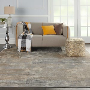 Solace Grey/Beige 8 ft. x 10 ft. Abstract Contemporary Area Rug