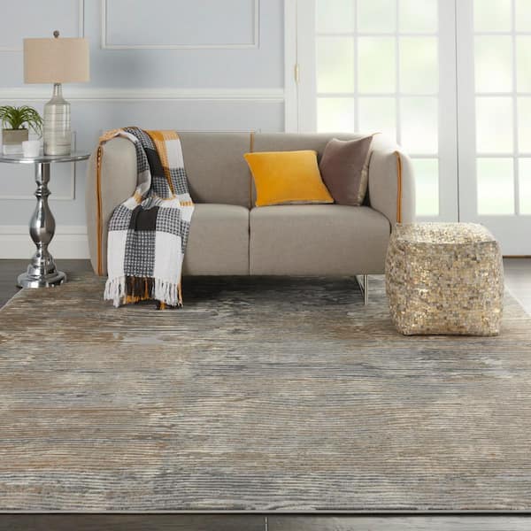 Solace Grey/Beige 8 ft. x 10 ft. Abstract Contemporary Area Rug