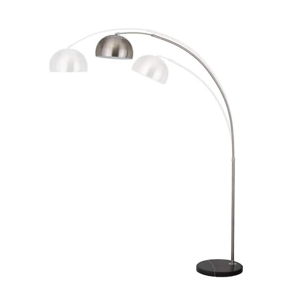 Silver Arched Arc Floor Lamp With Black, Silver Arc Floor Lamp