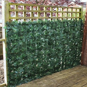 118 in. W x 39 in. H Artificial Faux Ivy Leaf Decorative Privacy Fence Panel Screen Hedge