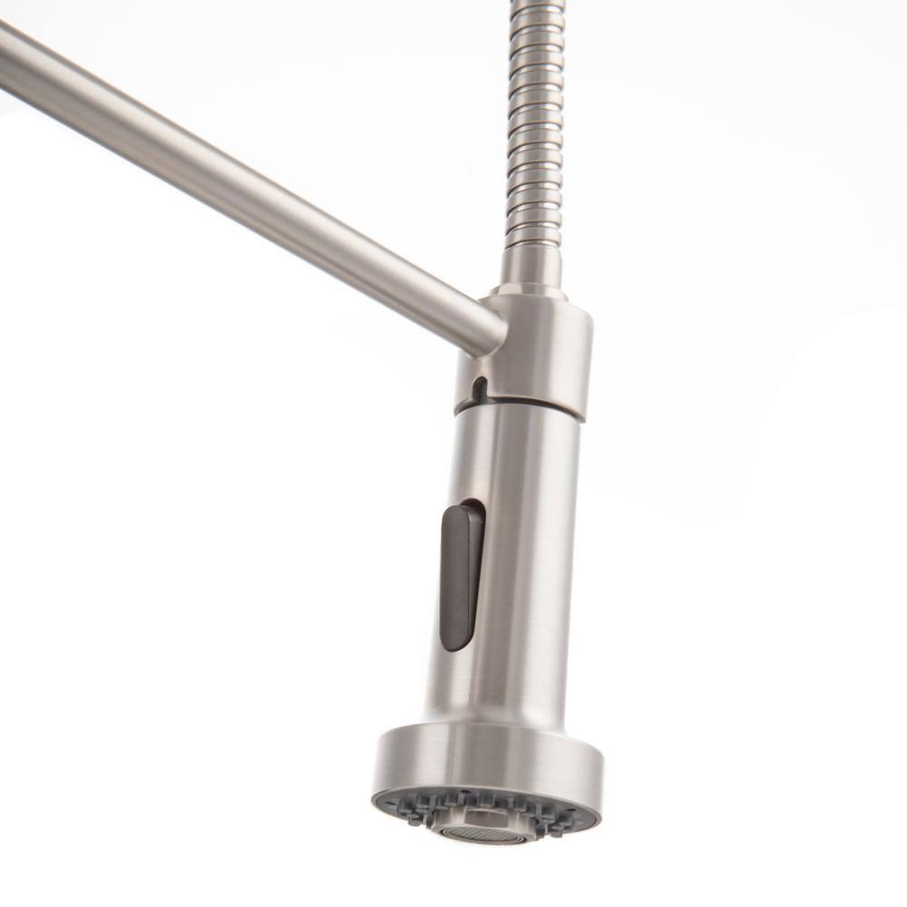 Brushed Nickel Pull-Out Spray Kitchen Faucet with 360-Degree Swivel