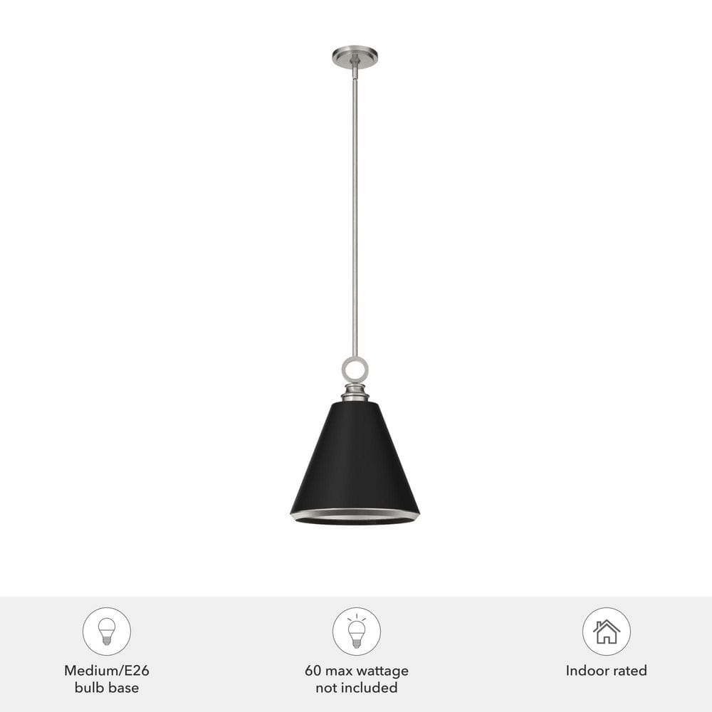 Hunter Klein 14" Brushed Nickel Metal Pendant Light
