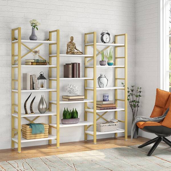 Tribesigns Earlimart 69 29 In Gold And, 14 Wide Bookcase With Doors