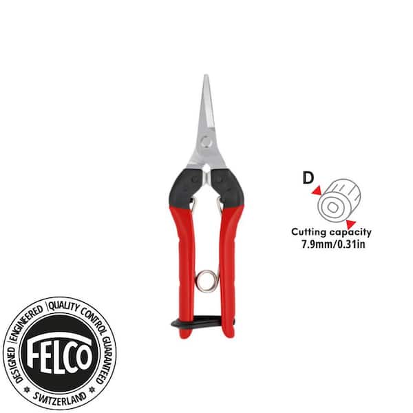 FELCO F 321 7 in. Snip with Bumpers Pruning Shears and Straight, High Carbon Steel Blade with Coating