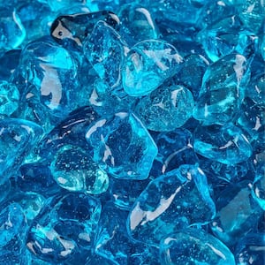 10 lbs. Tahitian Blue Fire Glass Dots for Indoor and Outdoor Fire Pits or Fireplaces