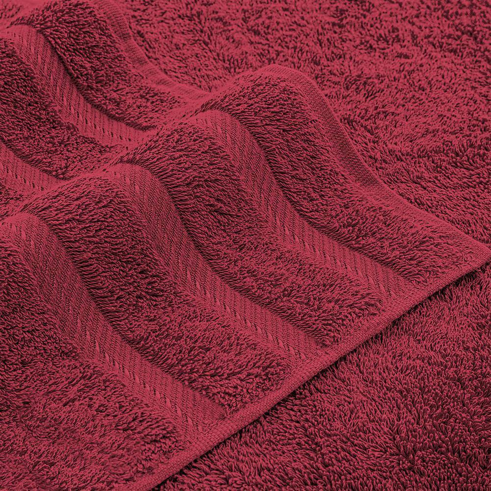 Luxury Burgundy Red Turkish Cotton Hand Towel Set, 16 x 28 inches, 4 Pieces
