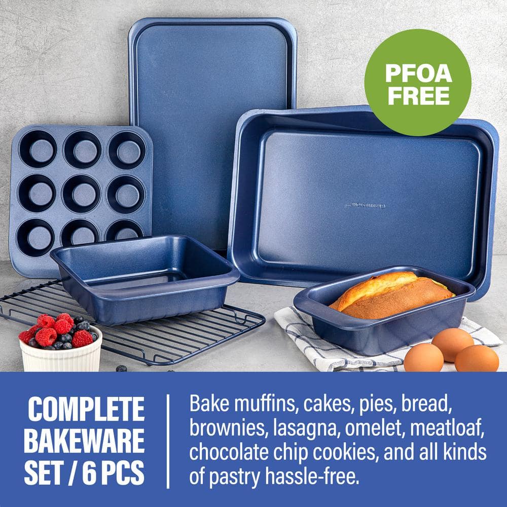 Granitestone Blue 6-Piece Nonstick Stackable Bakeware Set