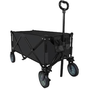 Capacity 4 cu. ft. Foldable Fabric Garden Cart, 220 lbs. Collapsible Moving Cart for Yard Beach Black