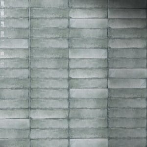 Iris Aguamarina Green 2.9 in. X 11.8 in. Polished Ceramic Subway Wall Tile (6.03 sq. ft./Case)