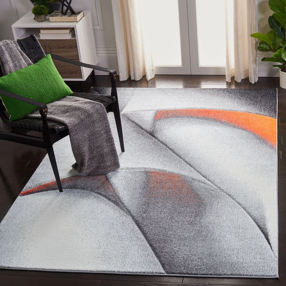 Hollywood 8 ft. x 10 ft. Gray/Orange Abstract Gradient Area Rug price history on PriceWatchPro