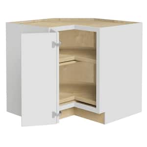 Grayson Pacific White Plywood Shaker Assembled Lazy Suzan Corner Kitchen Cabinet Left 36 in W x 24 in D x 34.5 in H