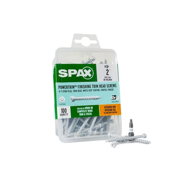 SPAX #8 x 2 in. T-Star Plus Cylindric Head Trim White Screw (100 per Box)
