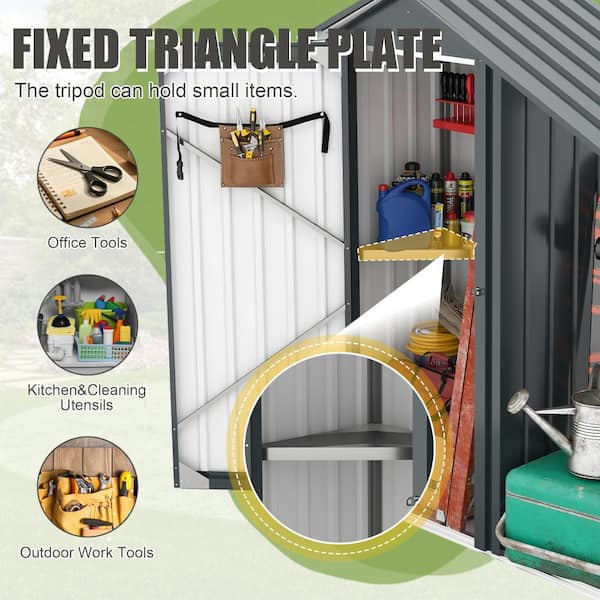 ToolCat 3x2 ft Small Metal Garden Shed with Galvanized Steel