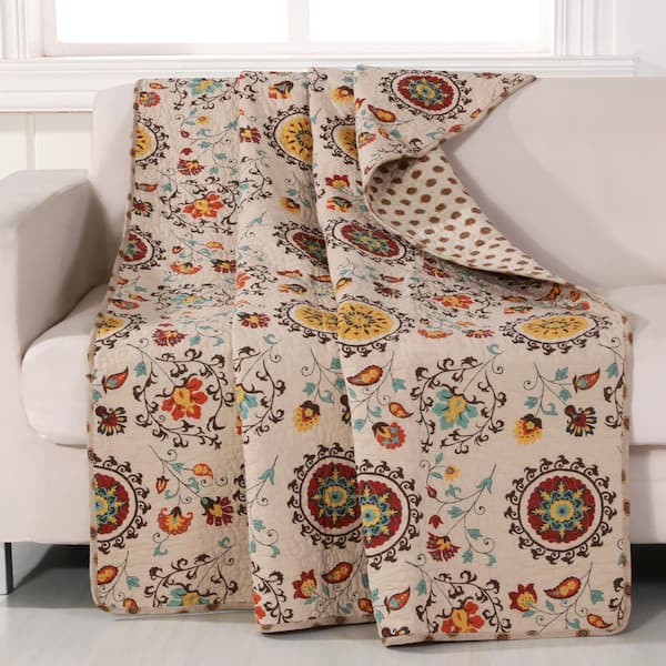 Greenland Home Fashions Andorra Multi Quilted Cotton Throw