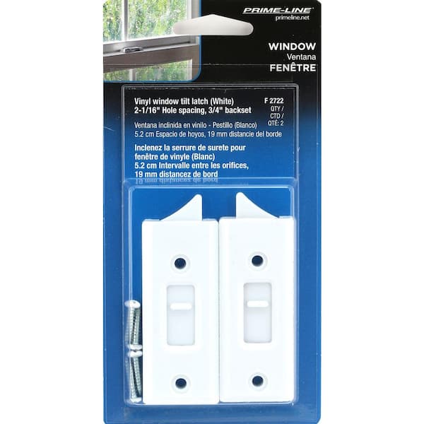 Prime-Line 3-1/4 in., White Plastic, spring-loaded Tilt Latch (1