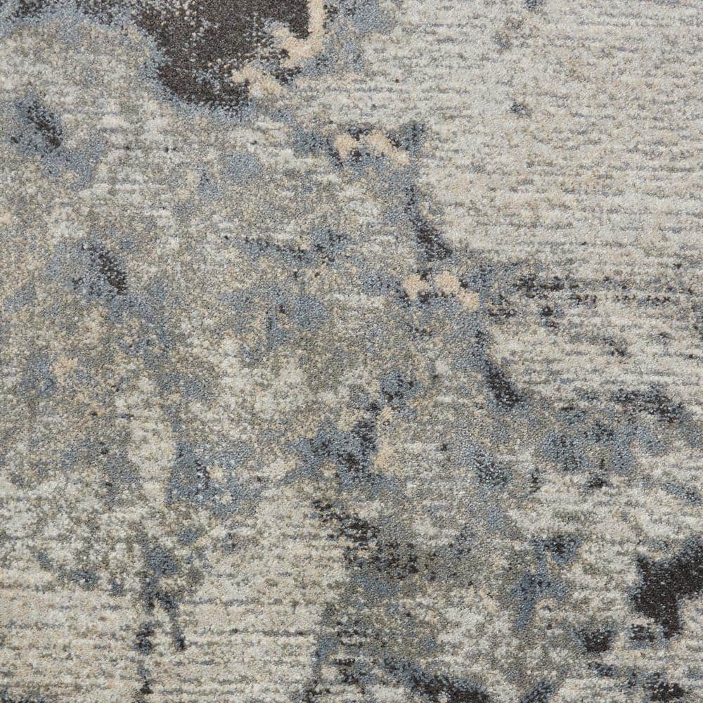Gray Abstract 7' x 10' Synthetic Area Rug