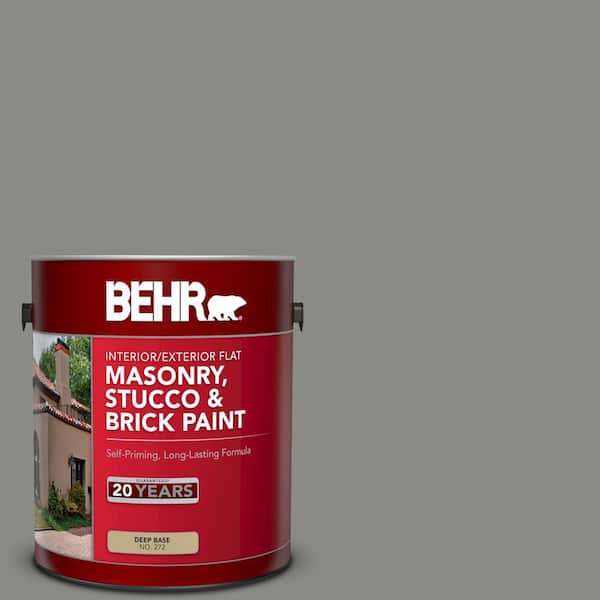 BEHR 1 gal. #N380-5 Naturalist Gray Flat Interior/Exterior Masonry, Stucco and Brick Paint