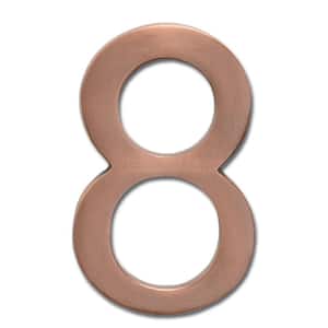 4 in. Antique Copper Floating House Number 8