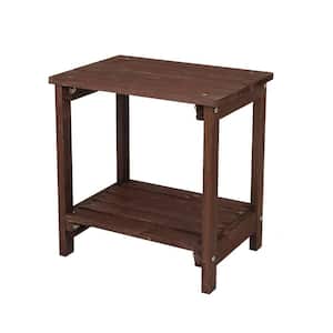Wood rectangular Side Table for Patio, Porch, Garden
