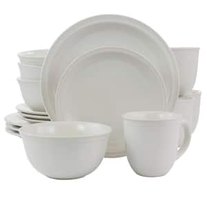 16-Piece White Siam Stoneware Dinnerware Set