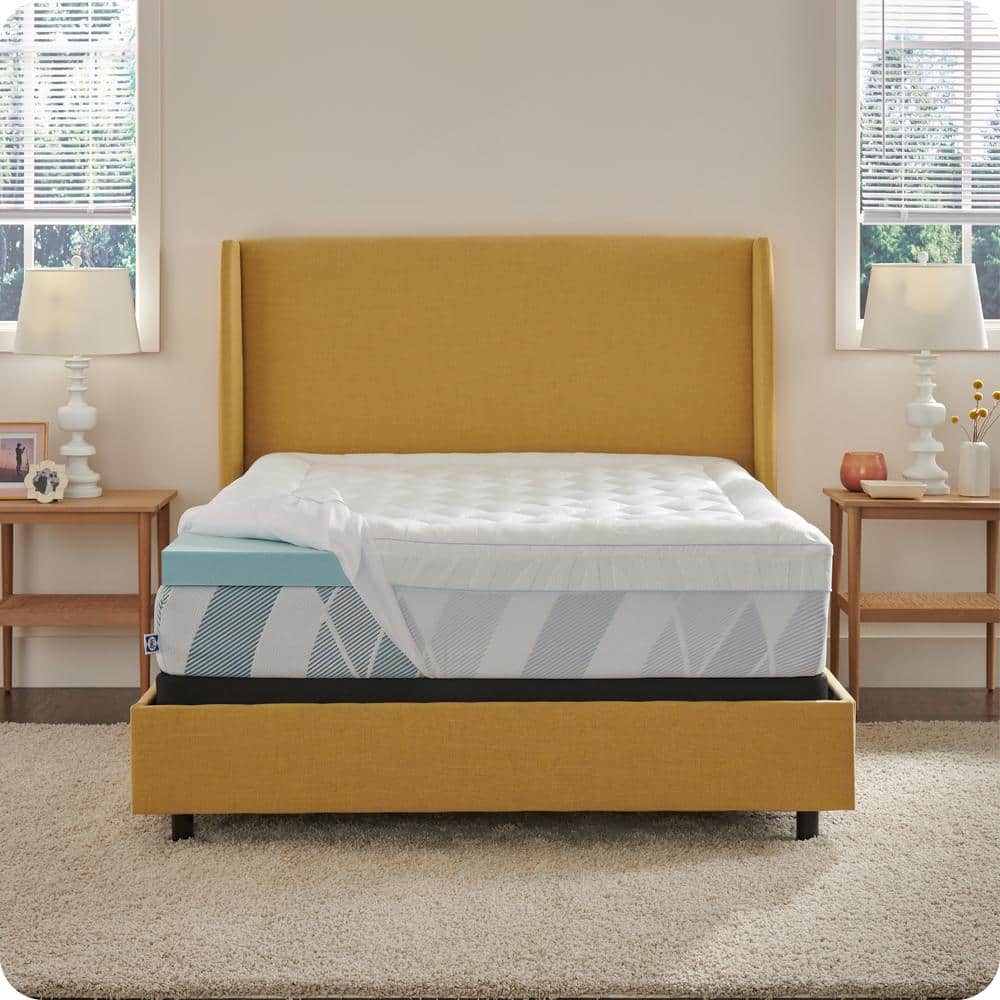 Sealy Twin Gel Memory Foam Mattress Topper with Quilted Cooling Cover