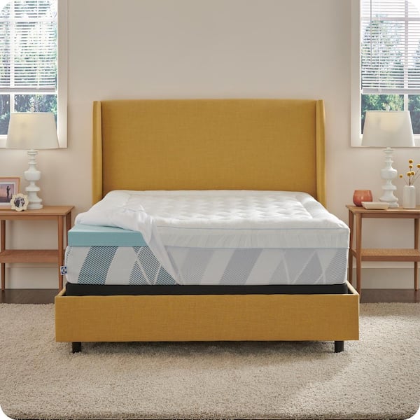 Sealy Dreamlife 4 in. Twin Gel Memory Foam Plus Quilted Cooling Cover Mattress Topper