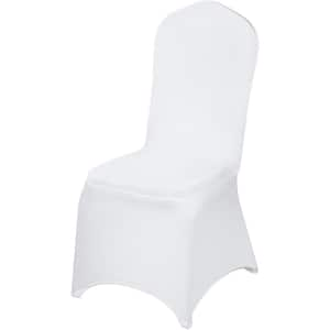 150-Pieces White Stretch Spandex Folding Chair Covers, Universal Fitted Protective Slipcovers, Removable Washable