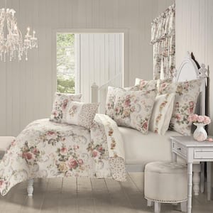 Chablis Rose Gold 3-Piece Polyester Full/Queen Quilt Set