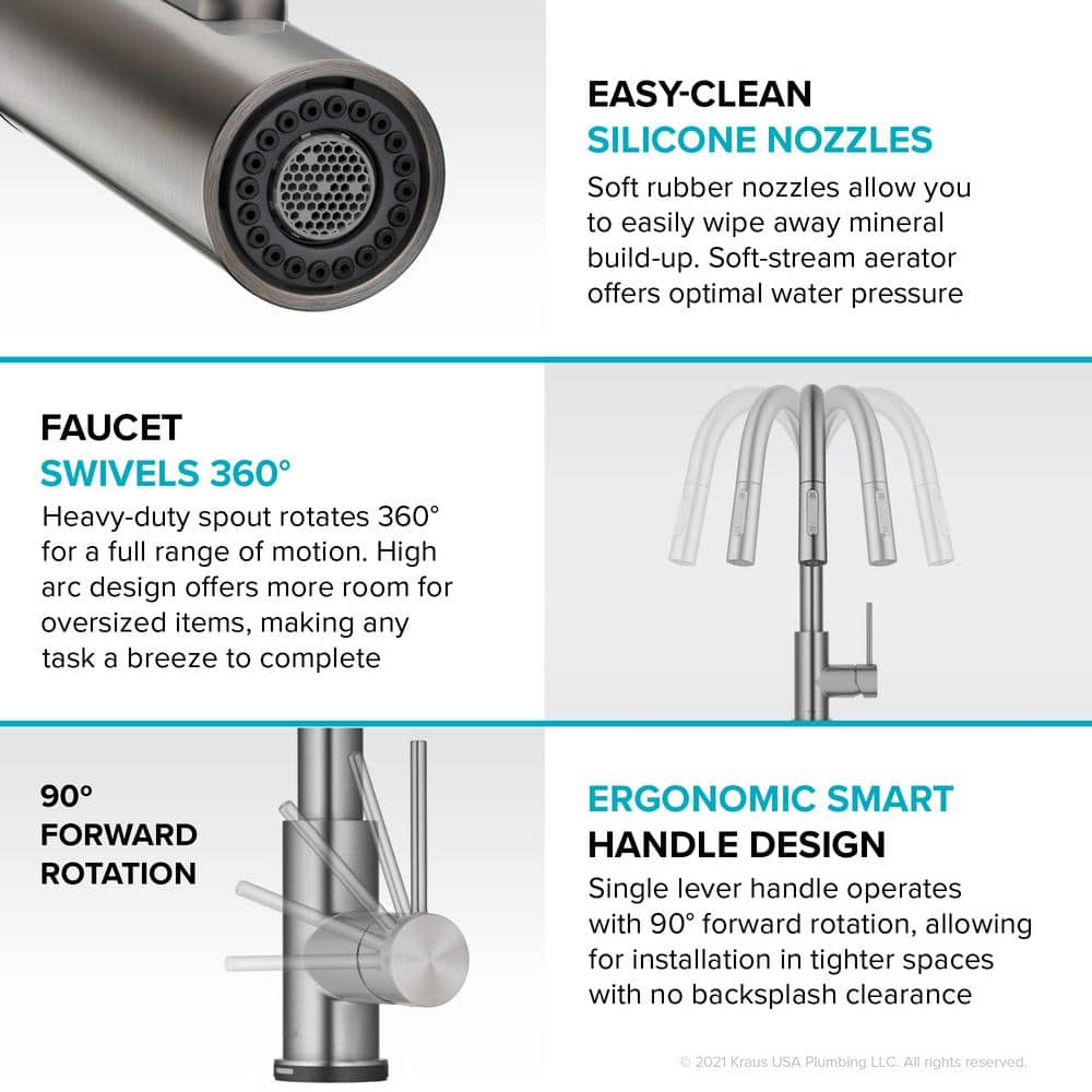 Chrome Touch-Control Single-Handle Pull-Down Kitchen Faucet