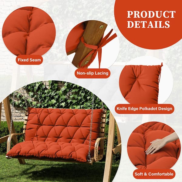 WNP 47 x 40 in. Outdoor Waterproof Porch Swing Cushion 2-Seater